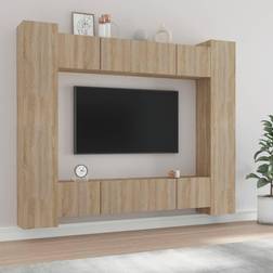 vidaXL Tv-Skåp 8 Delar Sonoma-Ek Konstruerat Trä TV-bänk