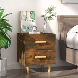 vidaXL smoked oak, 1/2x Bedside Table 35x40cm