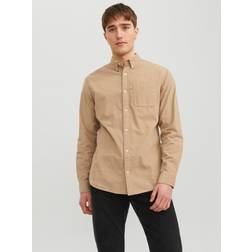 Jack & Jones Slim Fit Hemd Dunkelbeige