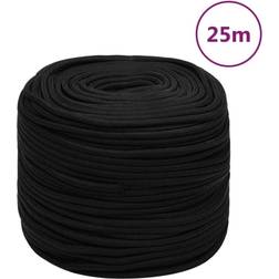 vidaXL Arbejdsreb 6 mm 25 m polyester sort