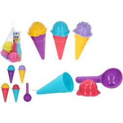 BigBuy Sæt med legetøj til stranden Ice Cream Color Beach 9 stk