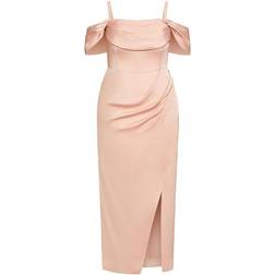 City Chic Forbidden Love Maxi Dress Plus Size - Ballet Pink