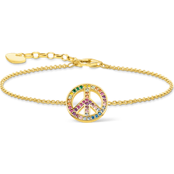 Thomas Sabo Rainbow Peace Bracelet, Gold, Women