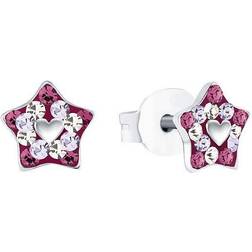 Prinzessin Lillifee Prinzessin Lillifee Ohrstecker 925 Sterling Silber Mädchen Kinder Ohrschmuck, mit Preciosa, 0,6 cm, Silber, Stern, Kommt in Schmuck Geschenk Box, 2035299