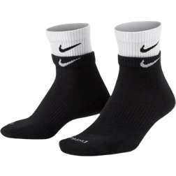 NIKE Everyday Plus Cushioned Training Crew Socks - Black/White/Black