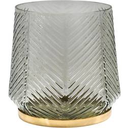 Ivyline Elm Embossed Glass/Metal Candle Holder