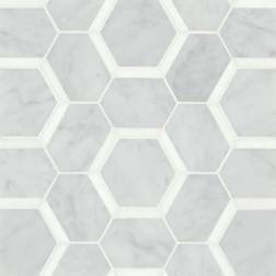 Bedrosians Matisse 12" 11" Marble Wall & Floor Tile in Gray/White, 12.0 W 0.375 D in Wayfair