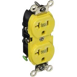 Leviton WBR20-Y Duplex Receptacle Weather-Resistant Commercial Grade 5-20R 20A 125V BandS Wired Yellow