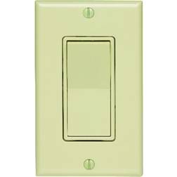 Leviton Decora 15 amps Single Pole Rocker Switch Ivory 1 pk