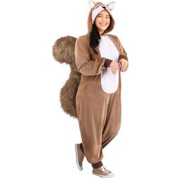 Plus Scampering Squirrel Costume for Women Brown/White 5X