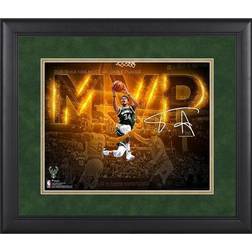 Giannis Antetokounmpo Milwaukee Bucks Framed x 2019 NBA MVP Spotlight Photograph with Facsimile Signature