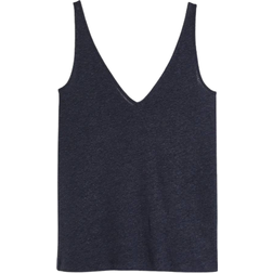 H&M Linen Blend Vest Top - Dark Blue