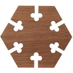 Warm Nordic Gourmet Wood Trivet Hexagon 15.5 x 17.8 x 1 cm Grytunderlägg