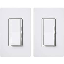 Lutron DVWCL-153PH-2-WH Diva 150-Watt Single Pole/3-Way LED/CFL Dimmer with Wallplate 2 Pack White