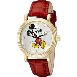 Disney Mouse Leather Watch, Red