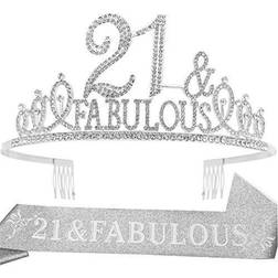 Meant2Tobe 21St Birthday Gifts For Girls21St Birthday Tiara And Sash Silver