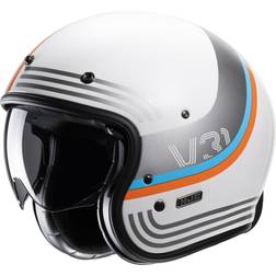 HJC V31 Byron Retro Jet Helmet - White/Blue/Orange