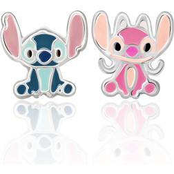 Disney girl's lilo and stitch sterling silver mismatch stud earrings