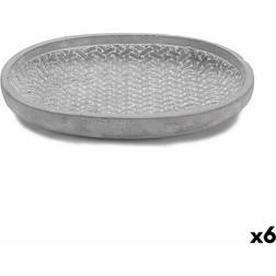 Ibergarden Relief Grey Flower Pot Dish 28 x 4 x 23 cm Set of 6