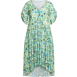 Avenue Val Dress Plus Size - Green Geo