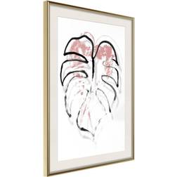 Artgeist Inramad Tavla Black Leaf Outline 30x45 Poster