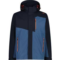 CMP Man jacka med dragkedja huva avtagbar insida. Jacket, Man, Black Blue