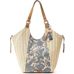 Sakroots Roma Straw Shopper - Lake in Bloom