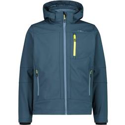 CMP Softshell-Herrenjacke mit abnehmbarer Kapuze Blaugrün