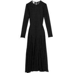 Ami Paris checked semi-sheer midi dress women Black