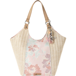 Sakroots Roma Straw Shopper - Petal Pink Flower Blossom