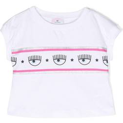 Chiara Ferragni Girl's Cropped Logo T-shirt - White