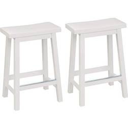 Amazon Basics Solid Wood Saddle-Seat Bar Stool 61cm 2pcs