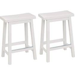 Amazon Basics Solid Wood Saddle-Seat Barstol 61cm 2stk