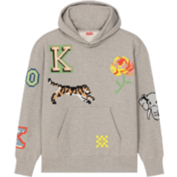 Kenzo Gray Pixels Hoodie - Pearl Grey