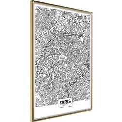 Artgeist Inramad Tavla City Map: Paris Poster