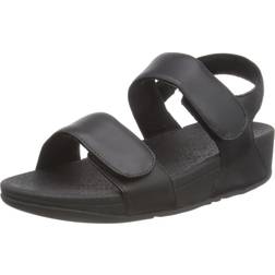 Fitflop Lulu Adjustable Leather Back-Strap Sandals - All Black