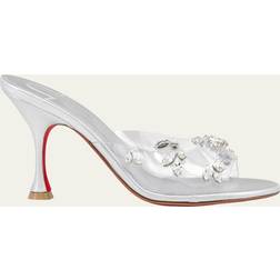 Christian Louboutin Degraqueen pvc silver leather mules