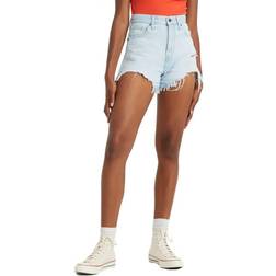 Levi's High Waisted Mom Women's Shorts - Light Indigo Destructed