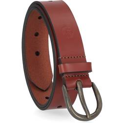 Timberland Women's Casual Leather Belt for Jeans, Brown Oval 30-34