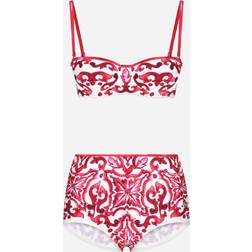 Dolce & Gabbana Balconette Bikini Top And Bottoms tris_maioliche_fuxia