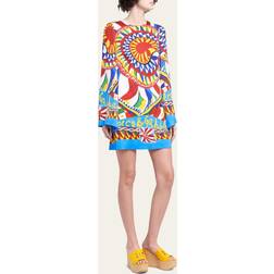 Dolce & Gabbana Dresses Short Carretto-print charmeuse dress Multicolor female