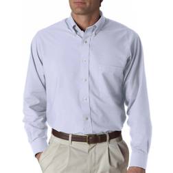 Van Heusen Men's Dress Shirt Regular Fit Oxford Solid Buttondown Collar - Blue