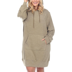 White Mark Women’s Hoodie Sweatshirt Dress Plus Size - Green