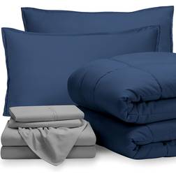 Bare Home Bed-in-A-Bag Bed Linen Blue, Grey (264.2x228.6cm)