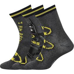 Lego Wear Batman Socks 3-pack - Dark Grey Melange