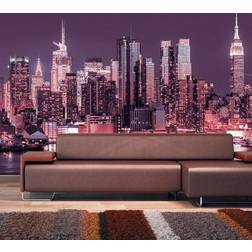 Artgeist Fototapet NYC: Purple Nights 350 x 245 cm