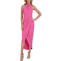 Julia Jordan Knot Neck Tulip Hem Midi Dress - Pink