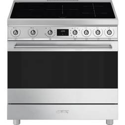 Smeg Cocina Inducción C9IMX2 90 cm 5 Zonas Acero inoxidable, Negro