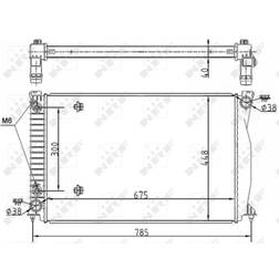 NRF Radiator 53105 Aluminium 675 448 40 Loddet Køleripper