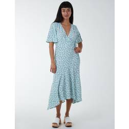 Blue Vanilla Angel Sleeves Wrap Midi Dress Mint